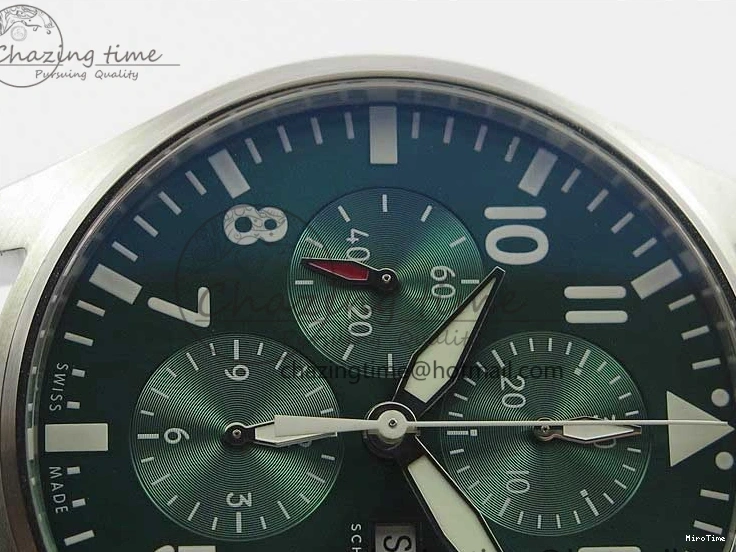 MIROTIME 0103 Pilot Chrono IW377726 ZF 1:1 Best Edition Green Dial on Brown Leather Strap A Trendsetting 7125